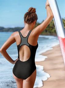 img 2 attached to CharmLeaks Athletic Chlorine Resistant Swimsuit