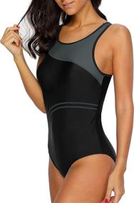 img 1 attached to CharmLeaks Athletic Chlorine Resistant Swimsuit