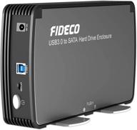 📦 fideco 3.5/2.5-inch hard drive enclosure case with fan, usb 3.0 to sata adapter for hdd & ssd external hard drive - supports 16tb with uasp logo