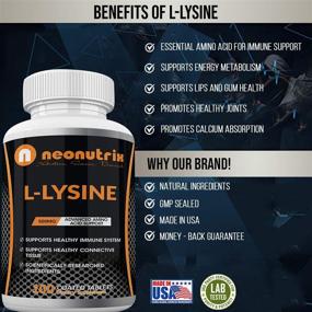 img 3 attached to 💊 L LYSINE 500mg: Powerful Cold Sore Relief & Immune Support in 100 Tablets by Neonutrix