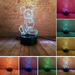 img 4 attached to 🌙 Fanrui Cartoon 3D Girls Mickey Boys LED Night Light - 7 Color Change with USB Touch Control - Bedroom Decor Lamp for Kids, Baby, Son - Perfect for Xmas & Birthday Gifts