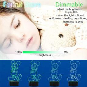 img 2 attached to 🌙 Fanrui Cartoon 3D Girls Mickey Boys LED Night Light - 7 Color Change with USB Touch Control - Bedroom Decor Lamp for Kids, Baby, Son - Perfect for Xmas & Birthday Gifts