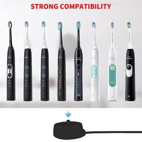 img 1 attached to ⚡ Compatible Replacement Charger for Philips Sonicare Protective Clean 4100 5100 5300 Electric Toothbrush Charging Base - HX6100 Model | HX3000 / HX6000 / HX8000 / HX9000 Portable Waterproof Power Cord