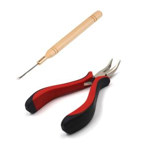 img 2 attached to TIHOOD Hair Extension Kit: High-Quality Pliers, Bead Device, and 200PCS Beige Silicone Lined Micro Rings