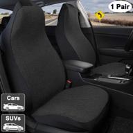 giant panda universal fit car front seat covers - high back for car and suv, breathable, black logo