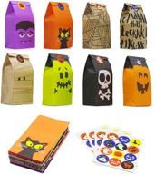 bravo sport halloween trick or treat goody gags gift bags - 8 designs, set of 40 party favor candy bags logo