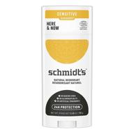 🍋 schmidt's aluminum-free natural deodorant for women and men, here + now, sensitive skin formula with 24-hour odor protection, citrus scent, 3.25 oz, single pack logo