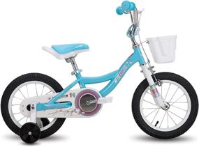 img 4 attached to 🚲 CYCMOTO Kids Bike for Boys & Girls - 12 14 16 18 inch with Training Wheels, Kickstand, Basket & Handbrake - Blue Pink Purple