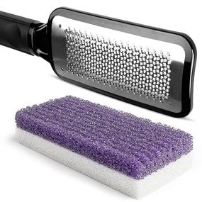 img 4 attached to 🦶 SWEHOME Professional Feet Care Pedicure Kit | Scrubber Foot File + 2-in-1 Pumice Stone | Callus Remover for Rough, Dead Skin Removal | Daily Feet Care