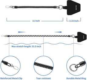 img 1 attached to 📲 Вытяжка OUTXE для телефона с привязью на шнурке и 4 патча - безопасное крепление телефона, совместимо со смартфонами, черного цвета.