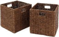 📦 set of 2 foldable storage baskets with iron wire frame by trademark innovations logo