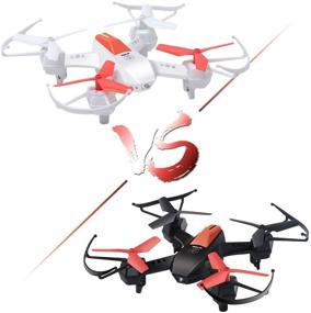 img 4 attached to 🎮 Mini RC Battle Drones Set: F030 Fighting RTF Racing Quadcopters for Kids and Adults - Black vs White