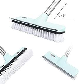 img 2 attached to 🧹 Long Handle Floor Scrub Brush - 45" Stiff Bristle 2-in-1 Scraper and Brush for Bathroom, Garage, Patio, Kitchen, Pool, Grout, Wall, and Deck Cleaning - Leekerry