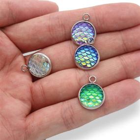 img 2 attached to 🧜 Colorful Resin Pendants with Mermaid Fish Scale Design - 24 Pcs Set for DIY Jewelry Making and Crafting