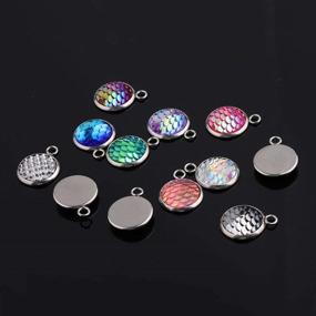 img 3 attached to 🧜 Colorful Resin Pendants with Mermaid Fish Scale Design - 24 Pcs Set for DIY Jewelry Making and Crafting