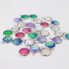 img 1 attached to 🧜 Colorful Resin Pendants with Mermaid Fish Scale Design - 24 Pcs Set for DIY Jewelry Making and Crafting