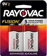 батареи rayovac fusion premium щелочные 9в, красные/серебряные, 2 штуки логотип