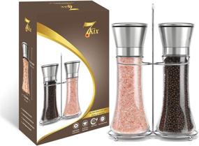 img 4 attached to 🧂 7Kix Premium Stainless Steel Salt and Pepper Grinder Set with Adjustable Coarseness and Refillable Ceramic Sea Salt and Black Peppercorn Mill