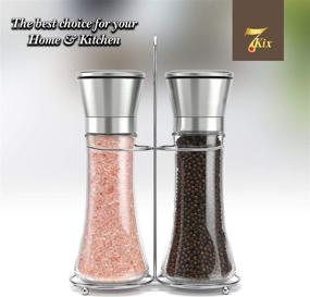 img 3 attached to 🧂 7Kix Premium Stainless Steel Salt and Pepper Grinder Set with Adjustable Coarseness and Refillable Ceramic Sea Salt and Black Peppercorn Mill