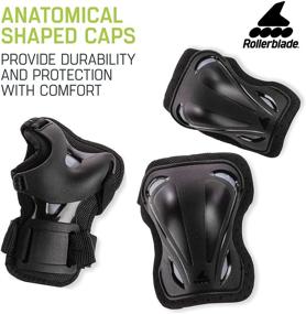 img 2 attached to 🛼 Rollerblade Skate Gear 3 Pack: Ultimate Multi-Sport Protection - Knee Pads, Elbow Pads, Wrist Guards, in Sleek Black - Unisex