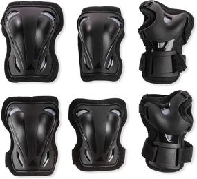 img 4 attached to 🛼 Rollerblade Skate Gear 3 Pack: Ultimate Multi-Sport Protection - Knee Pads, Elbow Pads, Wrist Guards, in Sleek Black - Unisex