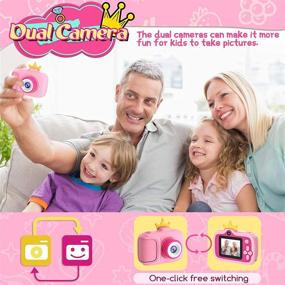 img 3 attached to 📷 Зигоал Улучшенная Селфи-камера для девочек, розовая портативная игрушка для детей, цифровая камера записи в формате 1080P с 32ГБ SD-картой - идеальный подарок для дня рождения принцессы для девочек от 3 до 12 лет.