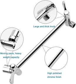 img 1 attached to 🚿 High Pressure Shower Head Combo with 11-inch Extension Arm, 8-inch Rainfall Shower Head and Handheld Spray, Holder & 1.5M Hose, Dual Rainfall Showerhead Set in Chrome