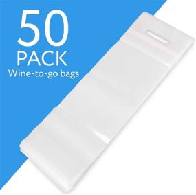 img 2 attached to Convenient 50 Pack Wine To Go Bag for Restaurant, Bar 🍷 & Travel - Sturdy Handle, Tamper Proof Seal - Clear Plastic Bags