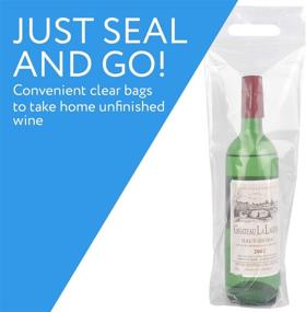 img 3 attached to Convenient 50 Pack Wine To Go Bag for Restaurant, Bar 🍷 & Travel - Sturdy Handle, Tamper Proof Seal - Clear Plastic Bags