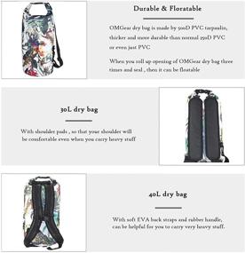 img 1 attached to 🌊 OMGear Waterproof Dry Bag Backpack with Floating Phone Pouch - Ideal for Kayaking, Boating, Sailing, Canoeing, Rafting, Hiking, Camping, and Outdoor Activities - Available in 40L/30L/20L/10L/5L Sizes