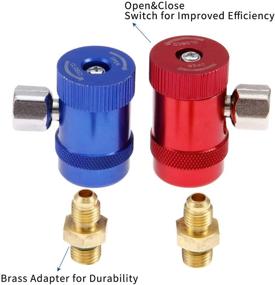 img 2 attached to 🔌 Aupoko R1234yf Quick Couplers: High/Low Side Manual Connector Adapters for A/C Refrigerants Manifold Gauge Set
