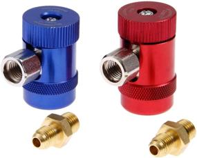 img 4 attached to 🔌 Aupoko R1234yf Quick Couplers: High/Low Side Manual Connector Adapters for A/C Refrigerants Manifold Gauge Set