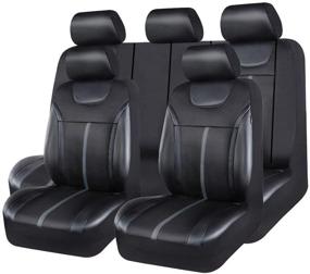 img 4 attached to CAR PASS Leather Universal Compatible Interior Accessories and Seat Covers & Accessories