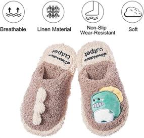 img 3 attached to 🦖 Nezxeiy Boys' Dinosaur Slippers - Non-Slip & Comfortable Shoes