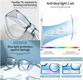 img 3 attached to 👓 UV400 Square Reading Glasses: Effective Blue Light Blocking Eyeglasses for Men and Women with Magnification Goggles