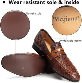 img 2 attached to MEIJIANA Leather Loafers for Men - Classic Wedding Shoes