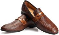 meijiana leather loafers for men - classic wedding shoes logo