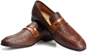 img 4 attached to MEIJIANA Leather Loafers for Men - Classic Wedding Shoes