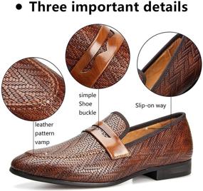 img 3 attached to MEIJIANA Leather Loafers for Men - Classic Wedding Shoes