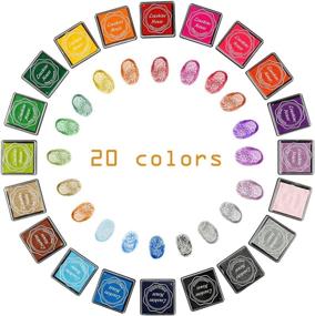 img 3 attached to 🌈 Lushine Craft Ink Pad Stamps Partner | DIY Color | 20 Rainbow Finger Ink Pads for Kids (Pack of 20) | SEO-friendly