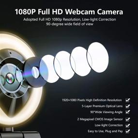 img 2 attached to JIGA 1080P Streaming Webcam with Dual Microphone and Adjustable Right Light - Pro Web Camera for Xbox, Facebook, YouTube, and Conferencing