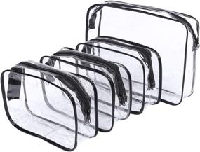 img 4 attached to Convenient 4-Pack Clear Makeup Bags: TSA Approved Travel Cosmetic Bag Set, Perfect for Airport Travel