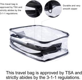 img 3 attached to Convenient 4-Pack Clear Makeup Bags: TSA Approved Travel Cosmetic Bag Set, Perfect for Airport Travel