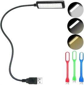 img 4 attached to 💡 Adjustable Gooseneck USB Reading Light for Laptop, Computer Keyboard - 3 Color Options, 3 Brightness Levels - Includes 1 USB Lamp and 3 Mini LED Lights