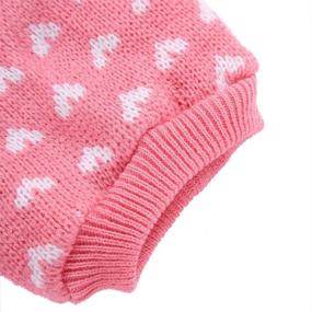 img 1 attached to 🐾 Vintage Plaid Puppy Dog Cat Sweater: Pink Love Heart Knitted Sweater for Small Pets - Breathable & Keep Warm in Winter