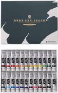 🎨 vibrant turner acrylic gouache 24 colors set - perfect for schools and art enthusiasts (japan import) by turner color logo