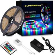 набор светодиодной ленты supernight rgb, 16,4 фута, 300 светодиодов, меняющих цвет, с источником питания и пультом дистанционного управления для спальни, телевизора, освещения ночных клубов, хэллоуина и рождества. логотип