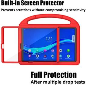 img 2 attached to 🧒 Shockproof Red Kids Case with Screen Protector for Lenovo Tab M10 Plus 10.3 2020 Tablet - TeeFity