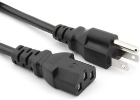 img 2 attached to 💻 Enhance Your Desktop Experience with Longdex 3-Pack Universal 3 Feet AC Power Cord Cable for Monitors