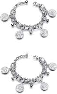 🌳 statement silver tone double strand tree of life bracelet – punk hip hop multilayer charm bangle logo